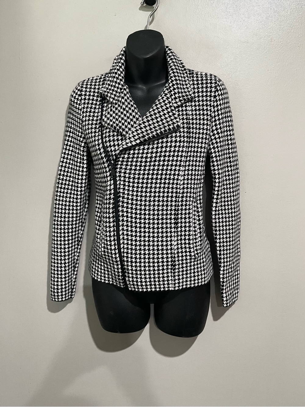 Ralph Lauren Houndstooth Zip Up Blazer